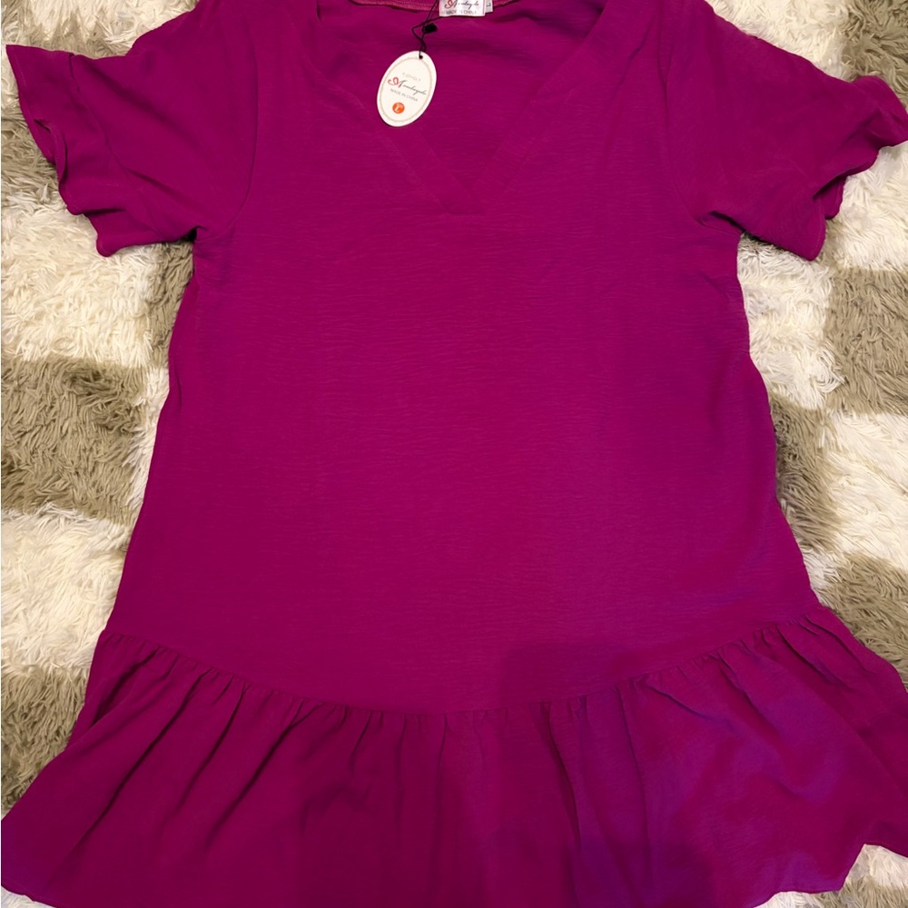 Vibrant Ruffle Hem Dress